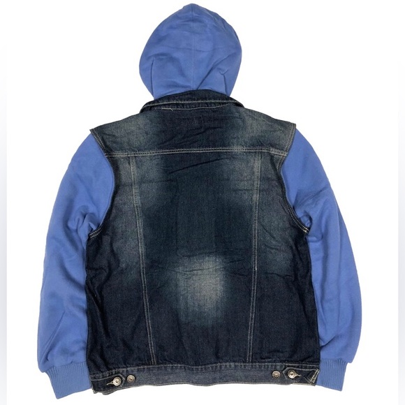 RB Denim Vest w/ Fleece Hoodie & Sleeve

Color: Med Blue, Blue

Style# 4015F - Picture 3 of 3